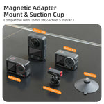 Adattatore magnetico a sgancio rapido con giunto sferico Sunnylife, supporto con ventosa girevole a 360° per DJI Osmo 360 / Action 5 Pro / 4 / 3, For DJI Osmo 360 / Action 5 Pro / 4 / 3