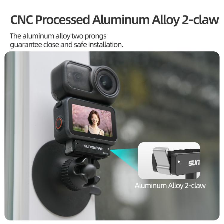 Adattatore con snodo sferico magnetico a sgancio rapido bidirezionale Sunnylife, supporto con ventosa girevole a 360° per DJI Osmo Nano / Action 6, For DJI Osmo Nano / Action 6