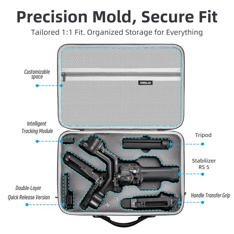 Borsa portaoggetti portatile in PU per DJI RS 5 STARTRC, For DJI RS 5