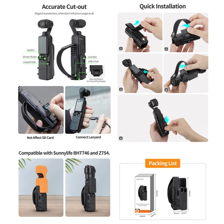 Fascia mano con telaio protettivo per DJI Osmo Pocket 3 e 4