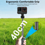 Treppiede da tavolo telescopico VT-12 con testa a sfera da 1/4" per selfie stick, compatibile con GoPro e action camera., VT-12