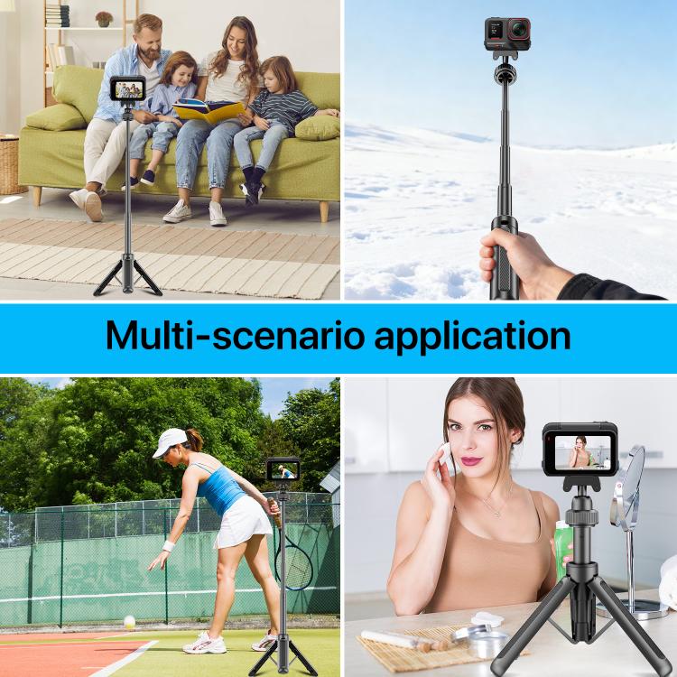 VT-14 Treppiede magnetico da tavolo con testa a sfera telescopica e asta per selfie per GoPro e action camera, VT-10