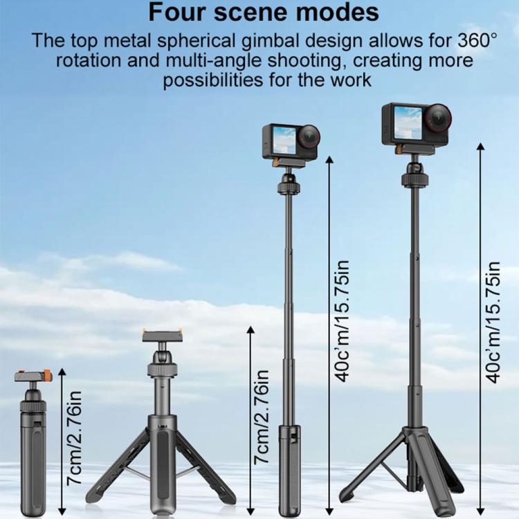 VT-09 Asta per selfie magnetica portatile, mini treppiede telescopico da tavolo per DJI Action 5 Pro / 4 / 3, VT-09