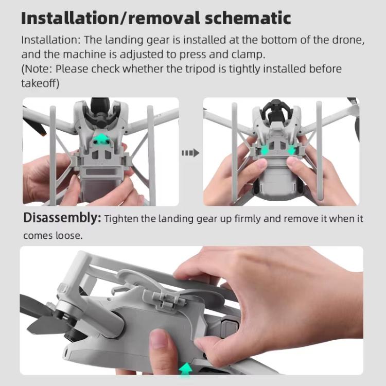 Carrello di atterraggio rialzato pieghevole per DJI Mini 3 / 3 Pr