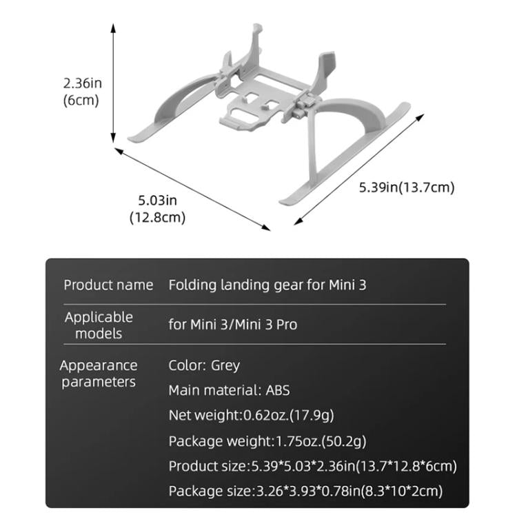 Carrello di atterraggio rialzato pieghevole per DJI Mini 3 / 3 Pr