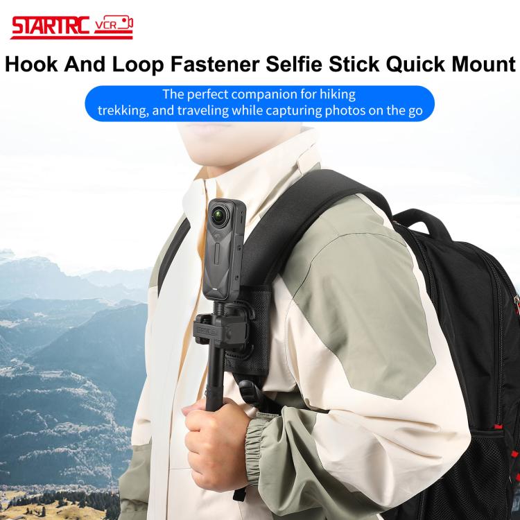 STARTRC Supporto a sgancio rapido con chiusura a strappo per selfie stick, Hook And Loop Mount