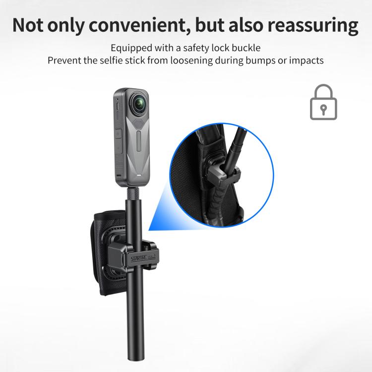 STARTRC Supporto a sgancio rapido con chiusura a strappo per selfie stick, Hook And Loop Mount