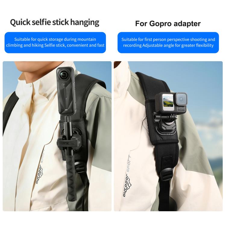 STARTRC Supporto a sgancio rapido con chiusura a strappo per selfie stick, Hook And Loop Mount