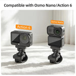 Sunnylife Supporto flessibile magnetico a sgancio rapido serie 360 con fascia avvolgente e clip per tubo bici per DJI Osmo Nano / Action 6, For DJI Osmo Nano / Action 6