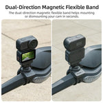 Sunnylife Supporto flessibile magnetico a sgancio rapido serie 360 con fascia avvolgente e clip per tubo bici per DJI Osmo Nano / Action 6, For DJI Osmo Nano / Action 6