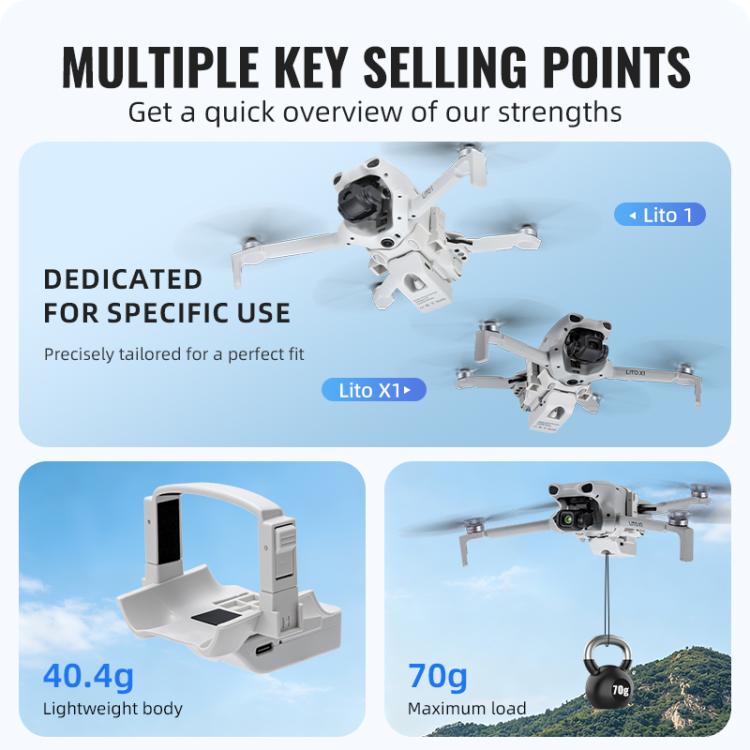 Per DJI Lito 1 / X1 STARTRC Air Dropping System Lanciatore Parabolico