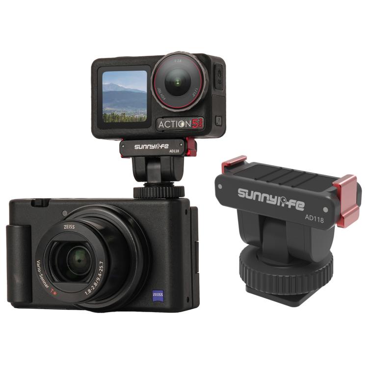 Sunnylife AD118 Adattatore magnetico a sgancio rapido Sunnylife Cold Shoe 1/4" con inclinazione regolabile a 180° per selfie stick, supporto per DJI Osmo 360 / Action 5 Pro / 4 / 3, AD118 For DJI Osmo 360 / Action 5 Pro