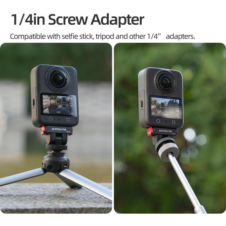 Sunnylife AD118 Adattatore magnetico a sgancio rapido Sunnylife Cold Shoe 1/4" con inclinazione regolabile a 180° per selfie stick, supporto per DJI Osmo 360 / Action 5 Pro / 4 / 3, AD118 For DJI Osmo 360 / Action 5 Pro