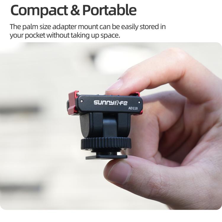Sunnylife AD118 Adattatore magnetico a sgancio rapido Sunnylife Cold Shoe 1/4" con inclinazione regolabile a 180° per selfie stick, supporto per DJI Osmo 360 / Action 5 Pro / 4 / 3, AD118 For DJI Osmo 360 / Action 5 Pro