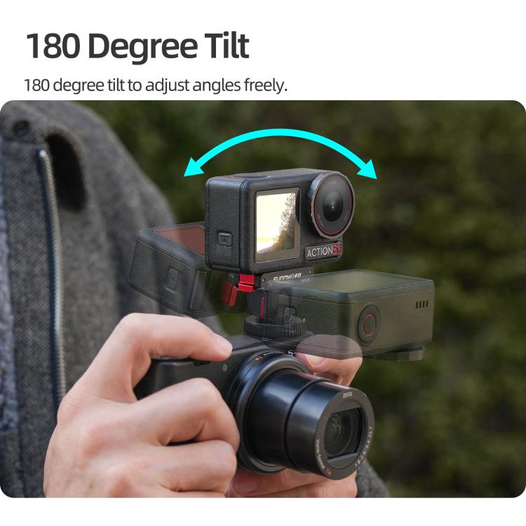 Sunnylife AD118 Adattatore magnetico a sgancio rapido Sunnylife Cold Shoe 1/4" con inclinazione regolabile a 180° per selfie stick, supporto per DJI Osmo 360 / Action 5 Pro / 4 / 3, AD118 For DJI Osmo 360 / Action 5 Pro