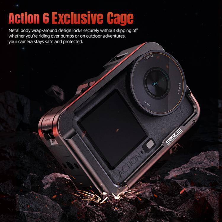 Telaio in metallo STARTRC con attacco a slitta per DJI Osmo Action 6., For DJI Osmo Action 6 Metal Cage