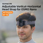 Per DJI Osmo Nano Sunnylife Cinghia per la testa con rotazione verticale-orizzontale a 360° con adattatore, cordino regolabile intrecciato di sicurezza