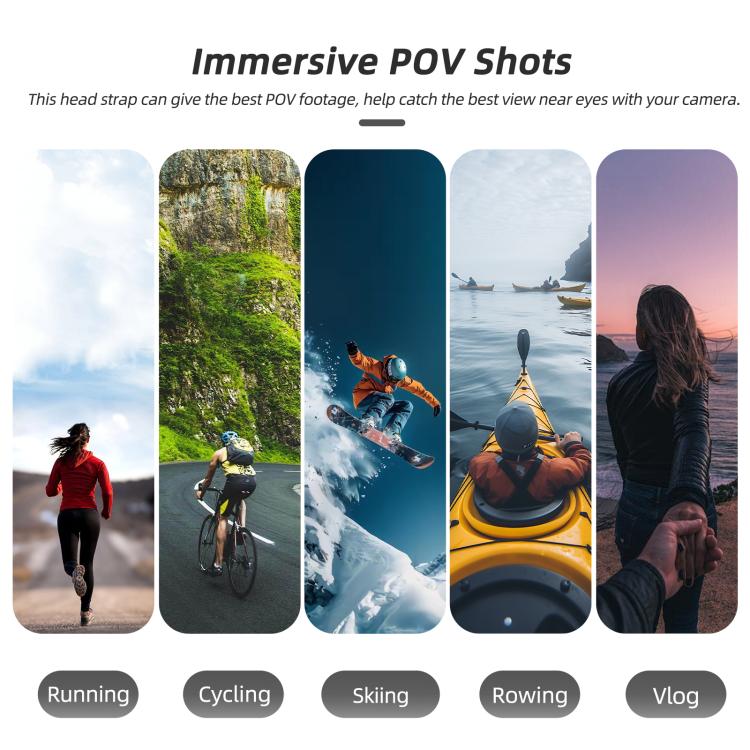 Per DJI Osmo Nano Sunnylife Cinghia per la testa con rotazione verticale-orizzontale a 360° con adattatore, cordino regolabile intrecciato di sicurezza