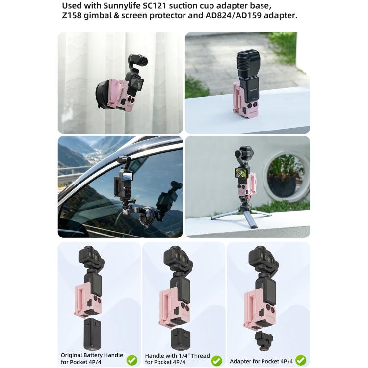 Supporto magnetico portatile Sunnylife per DJI Osmo Pocket 4P / 4 con scatola filtro, base da tavolo, angolazione regolabile., OP4-ZJ185