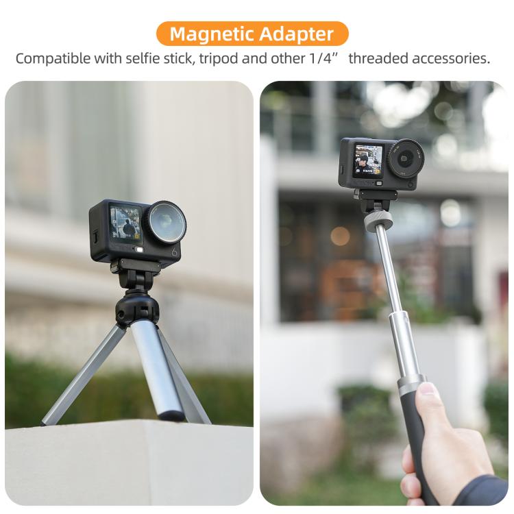 Supporto magnetico a sgancio rapido bidirezionale Sunnylife con inclinazione regolabile di 1/4" e 180° per DJI Osmo Nano / Action 6, DZ-141 For DJI Osmo Nano / Action 6