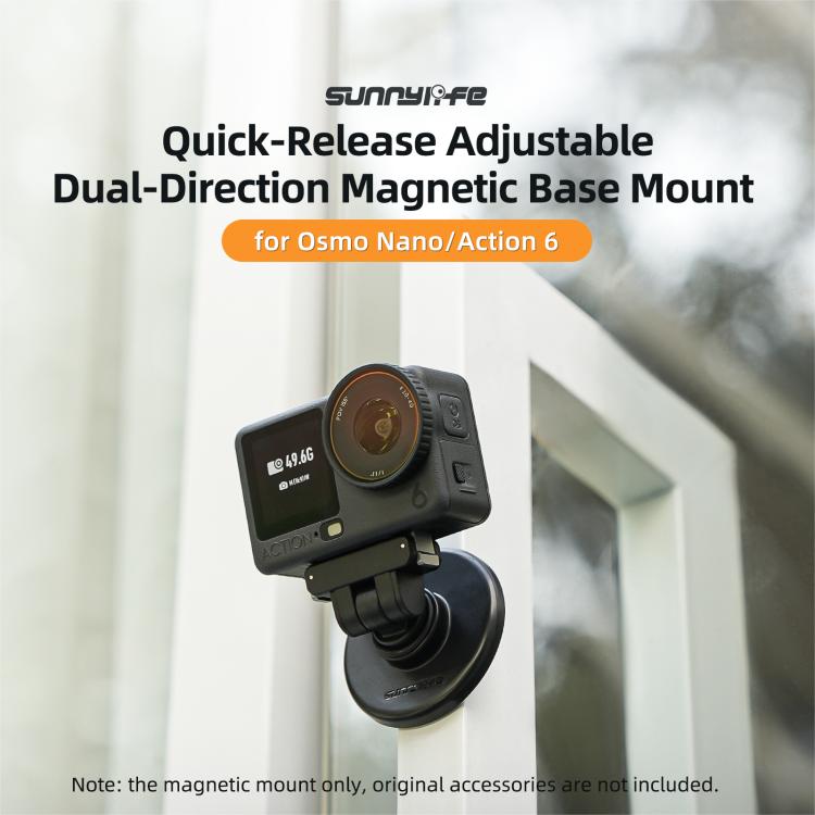 Supporto magnetico a sgancio rapido bidirezionale Sunnylife con inclinazione regolabile di 1/4" e 180° per DJI Osmo Nano / Action 6, DZ-141 For DJI Osmo Nano / Action 6