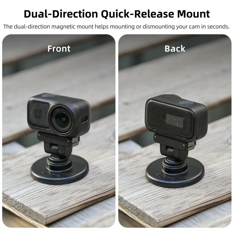 Supporto magnetico a sgancio rapido bidirezionale Sunnylife con inclinazione regolabile di 1/4" e 180° per DJI Osmo Nano / Action 6, DZ-141 For DJI Osmo Nano / Action 6