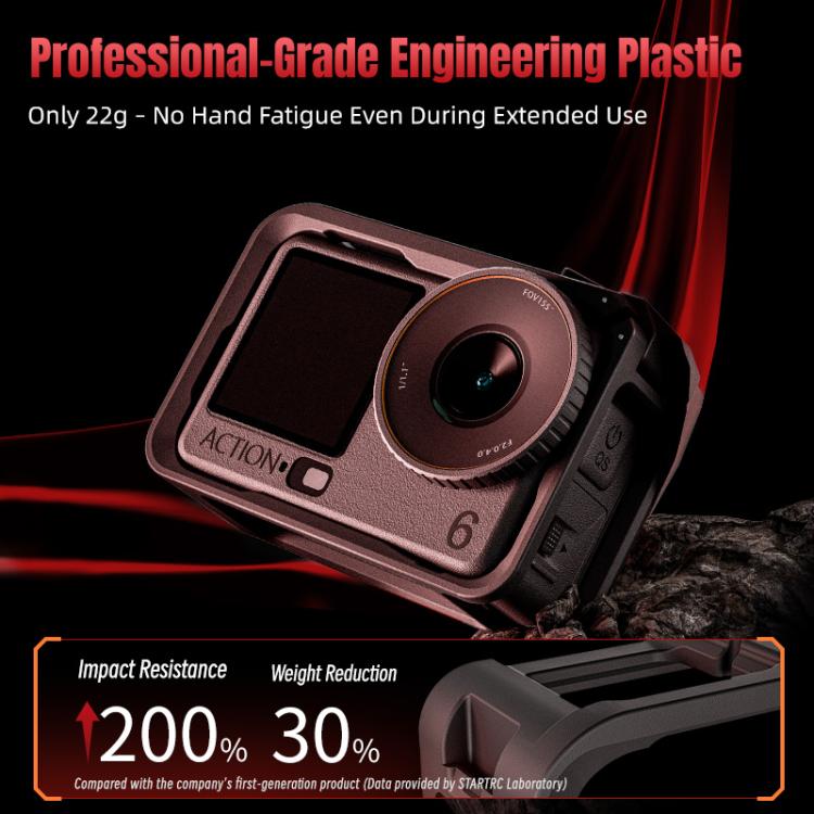 Adattatore di espansione verticale-orizzontale per gabbia in plastica STARTRC per DJI Osmo Action 6 con slitta a caldo., For DJI Osmo Action 6 Plastic Cage