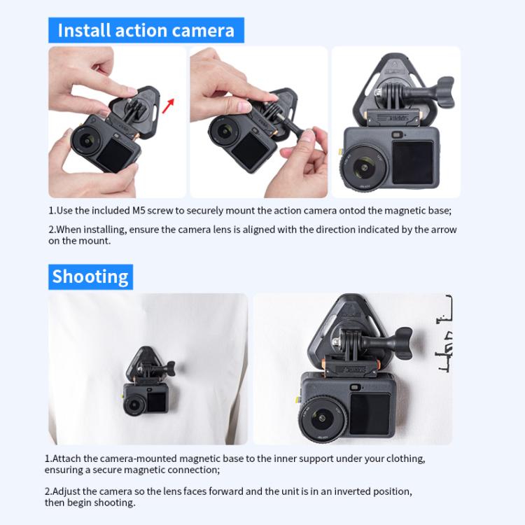Supporto magnetico da collo per action camera STARTRC, tracolla per vlog e POV.