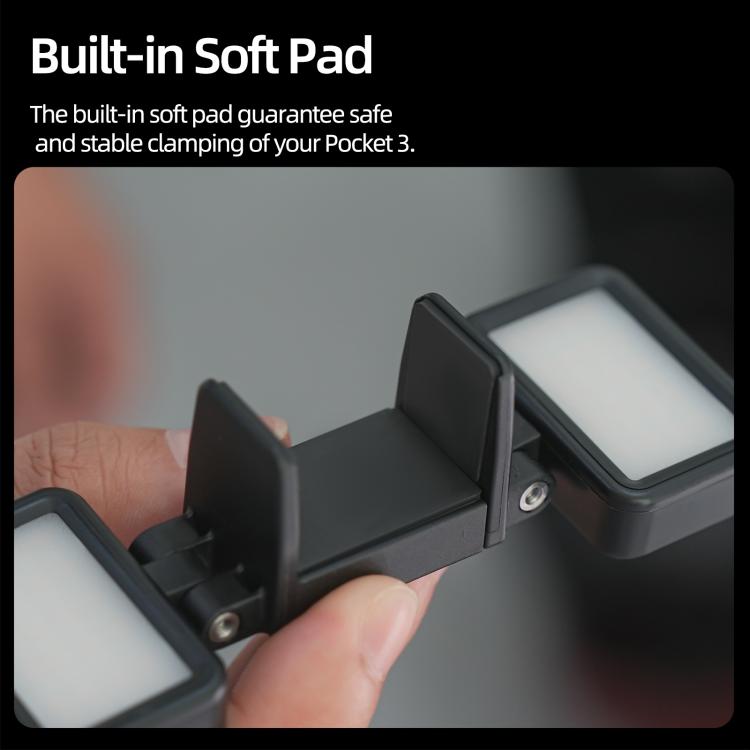 Per DJI Osmo Pocket 3 Sunnylife Luce video a LED regolabile con sgancio rapido, luce di riempimento tricolore dimmerabile, lampada portatile