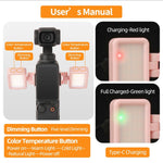 Per DJI Osmo Pocket 3 Sunnylife Luce video a LED regolabile con sgancio rapido, luce di riempimento tricolore dimmerabile, lampada portatile