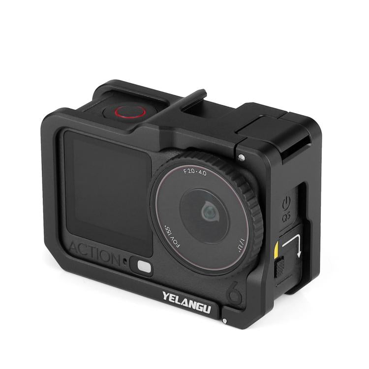 Telaio in metallo YELANGU per fotocamera DJI Osmo Action 6 con slitta a caldo, For DJI Osmo Action 6 Cage