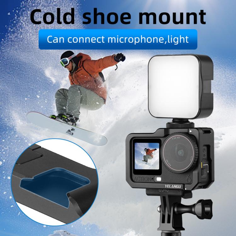 Telaio in metallo YELANGU per fotocamera DJI Osmo Action 6 con slitta a caldo, For DJI Osmo Action 6 Cage