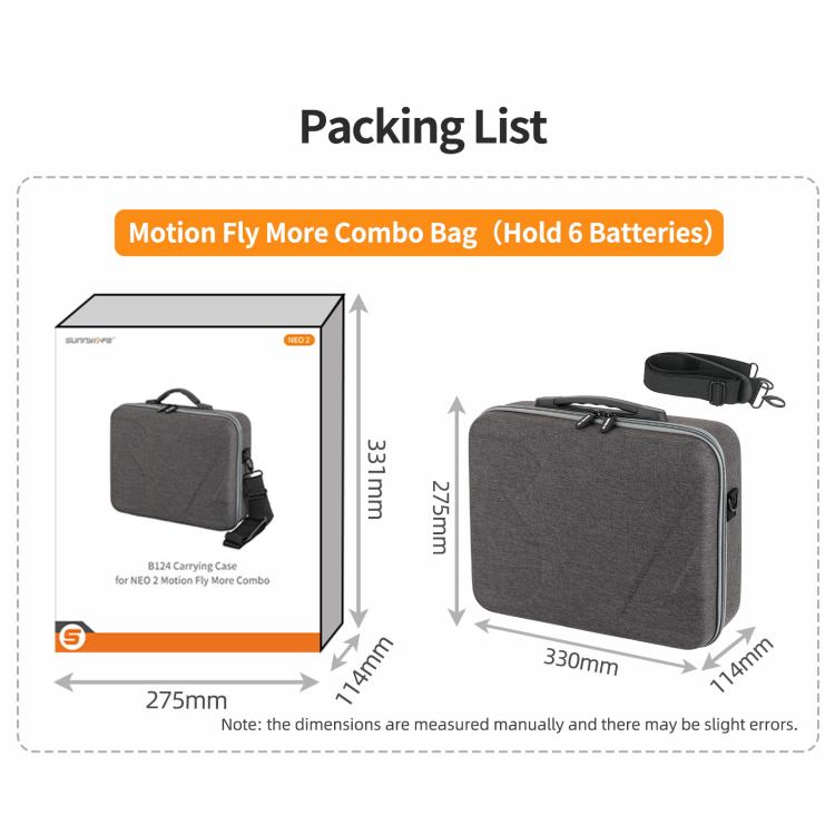Borsa a tracolla portatile Sunnylife per DJI Neo 2 Motion Fly More Combo Bag, Motion Fly More Combo Bag