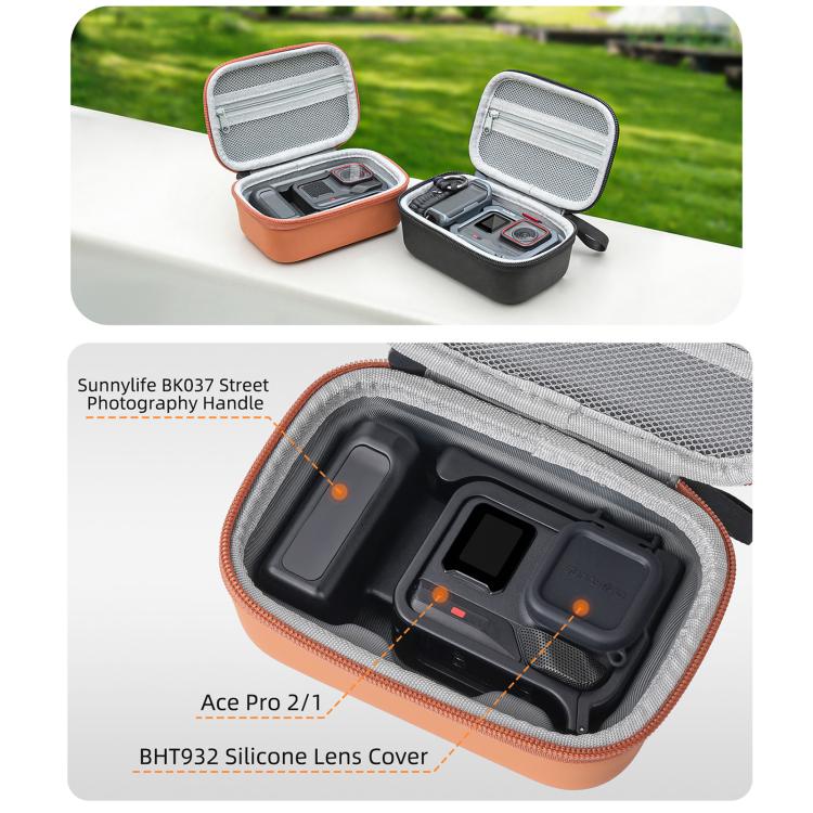 Custodia portatile Sunnylife, mini borsa per riporre la fotocamera Insta360 Ace Pro 2/1 e il kit per fotografia di strada., For Insta360 Ace Pro 2 / 1 Street Photography Kit