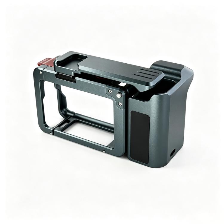 Gabbia per fotocamera in metallo YELANGU per DJI Osmo Action 6 con impugnatura e doppia apertura, LWAC6-2