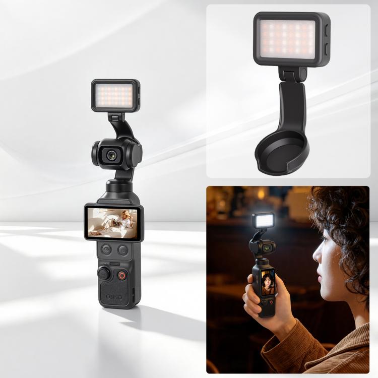Per DJI Osmo Pocket 4 Sunnylife Luce video a LED magnetica, luce di riempimento regolabile, tricolore, dimmerabile, portatile