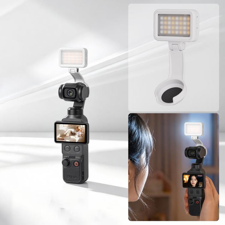 Per DJI Osmo Pocket 4 Sunnylife Luce video a LED magnetica, luce di riempimento regolabile, tricolore, dimmerabile, portatile