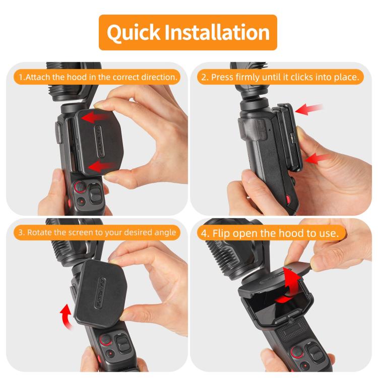 Per Insta360 Luna Ultra Sunnylife Parasole magnetico per schermo, copertura protettiva pieghevole per monitor., For Insta360 Luna Ultra