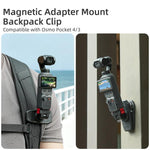 Per DJI Osmo Pocket 4 / 3 Clip magnetica regolabile a sgancio rapido Sunnylife per zaino, morsetto per action camera, supporto verticale/orizzontale, For DJI Osmo Pocket 4 / 3 Vertical-Horizontal Mount