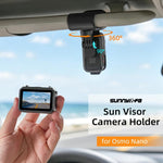 Supporto per action camera DJI Osmo Nano Sunnylife per aletta parasole auto, girevole a 360° e inclinabile di 90°., MJ165 Car Sun Visor Mount