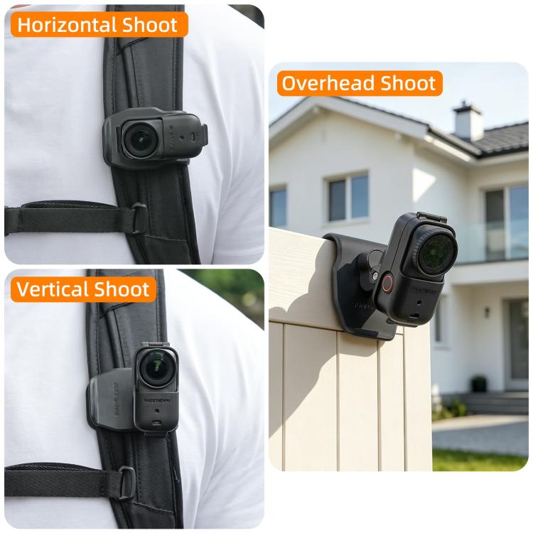 Supporto per action camera DJI Osmo Nano Sunnylife per aletta parasole auto, girevole a 360° e inclinabile di 90°., MJ165 Car Sun Visor Mount