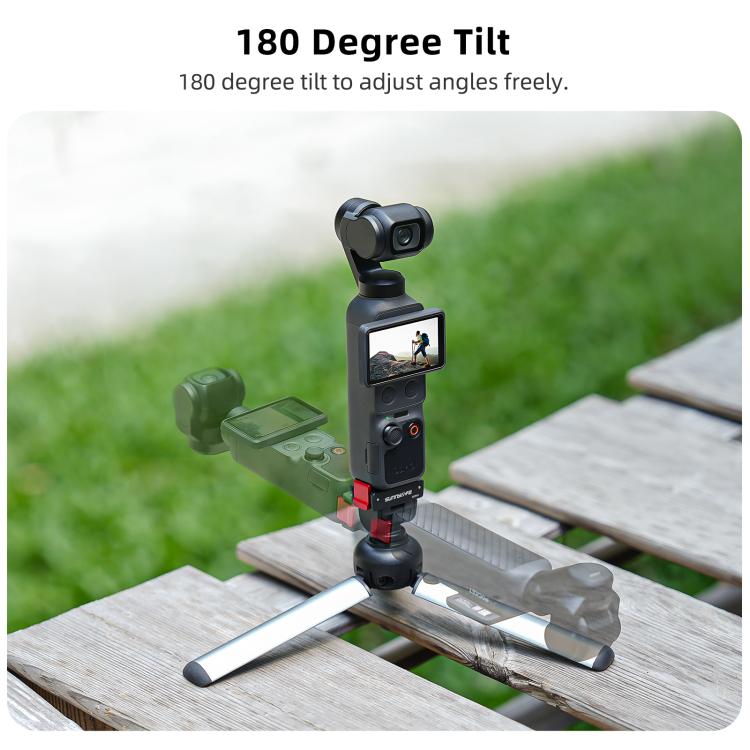 Adattatore a sgancio rapido Sunnylife per DJI Osmo Pocket 4 / 3, interfaccia da 1/4 di pollice, adattatore per selfie stick con inclinazione a 180 gradi., AD159 For DJI Osmo Pocket 4 / 3