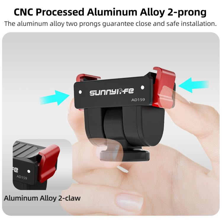 Adattatore a sgancio rapido Sunnylife per DJI Osmo Pocket 4 / 3, interfaccia da 1/4 di pollice, adattatore per selfie stick con inclinazione a 180 gradi., AD159 For DJI Osmo Pocket 4 / 3