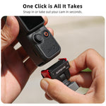 Adattatore a sgancio rapido Sunnylife per DJI Osmo Pocket 4 / 3, interfaccia da 1/4 di pollice, adattatore per selfie stick con inclinazione a 180 gradi., AD159 For DJI Osmo Pocket 4 / 3