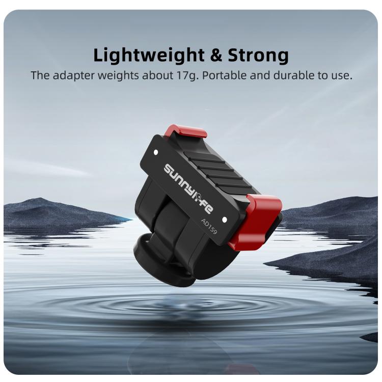 Adattatore a sgancio rapido Sunnylife per DJI Osmo Pocket 4 / 3, interfaccia da 1/4 di pollice, adattatore per selfie stick con inclinazione a 180 gradi., AD159 For DJI Osmo Pocket 4 / 3