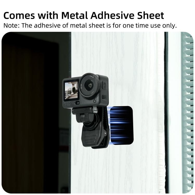 Clip magnetica a sgancio rapido Sunnylife per zaino, morsetto regolabile per action camera con supporto verticale/orizzontale per DJI Osmo Nano / Action 6, MJ-172 For DJI Osmo Nano / Action 6