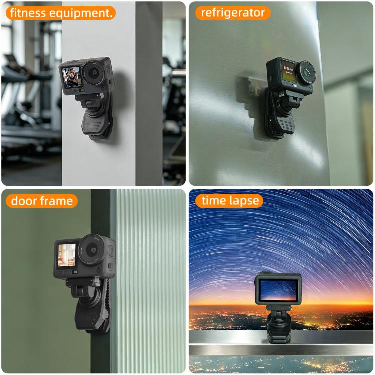 Clip magnetica a sgancio rapido Sunnylife per zaino, morsetto regolabile per action camera con supporto verticale/orizzontale per DJI Osmo Nano / Action 6, MJ-172 For DJI Osmo Nano / Action 6