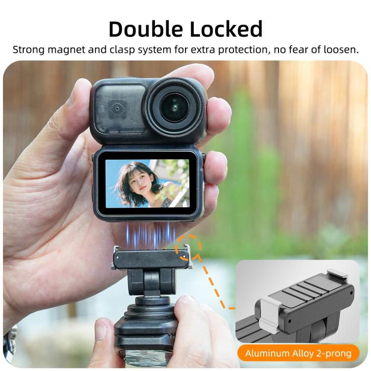 Clip magnetica a sgancio rapido Sunnylife per zaino, morsetto regolabile per action camera con supporto verticale/orizzontale per DJI Osmo Nano / Action 6, MJ-172 For DJI Osmo Nano / Action 6