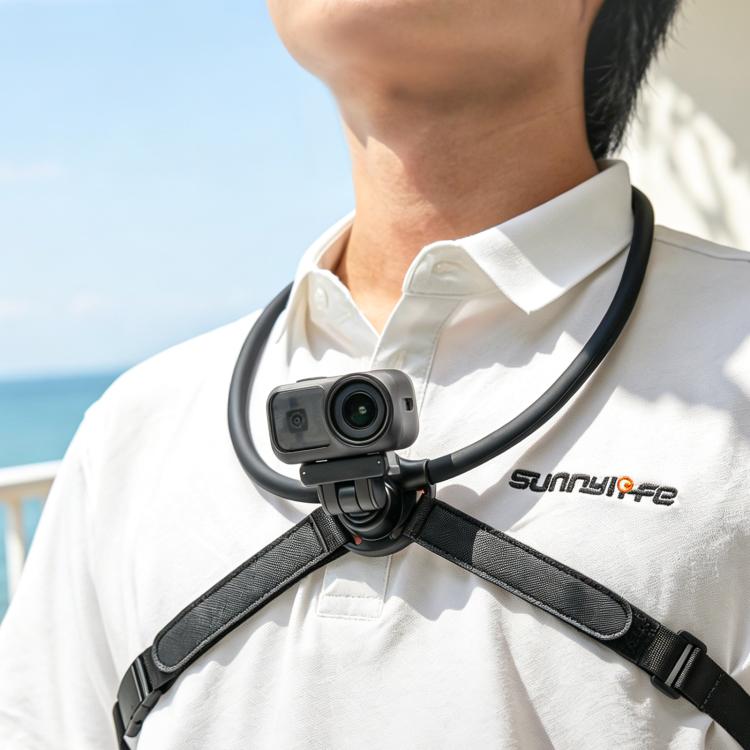 Supporto per selfie regolabile Sunnylife con cinturino per corpo e attacco magnetico a sgancio rapido bidirezionale per DJI Osmo Nano / Action 6, For DJI Osmo Nano / Action 6