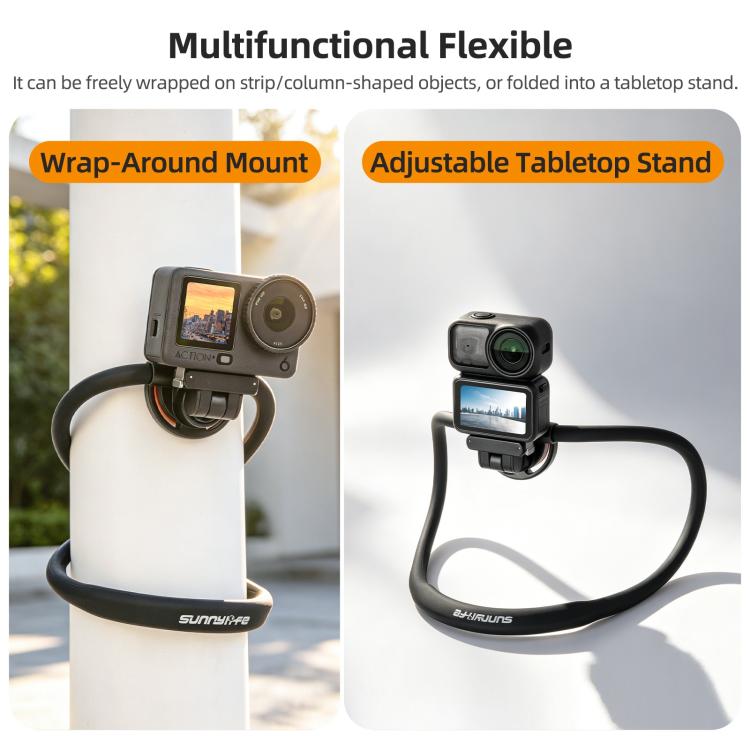 Supporto per selfie regolabile Sunnylife con cinturino per corpo e attacco magnetico a sgancio rapido bidirezionale per DJI Osmo Nano / Action 6, For DJI Osmo Nano / Action 6